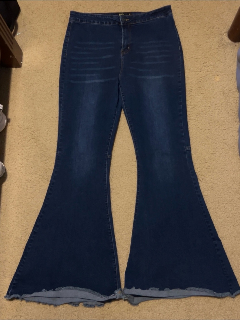 Lucky & Blessed Dark Blue High-Rise Flare Jeans